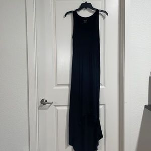 Plain black, midi dress.